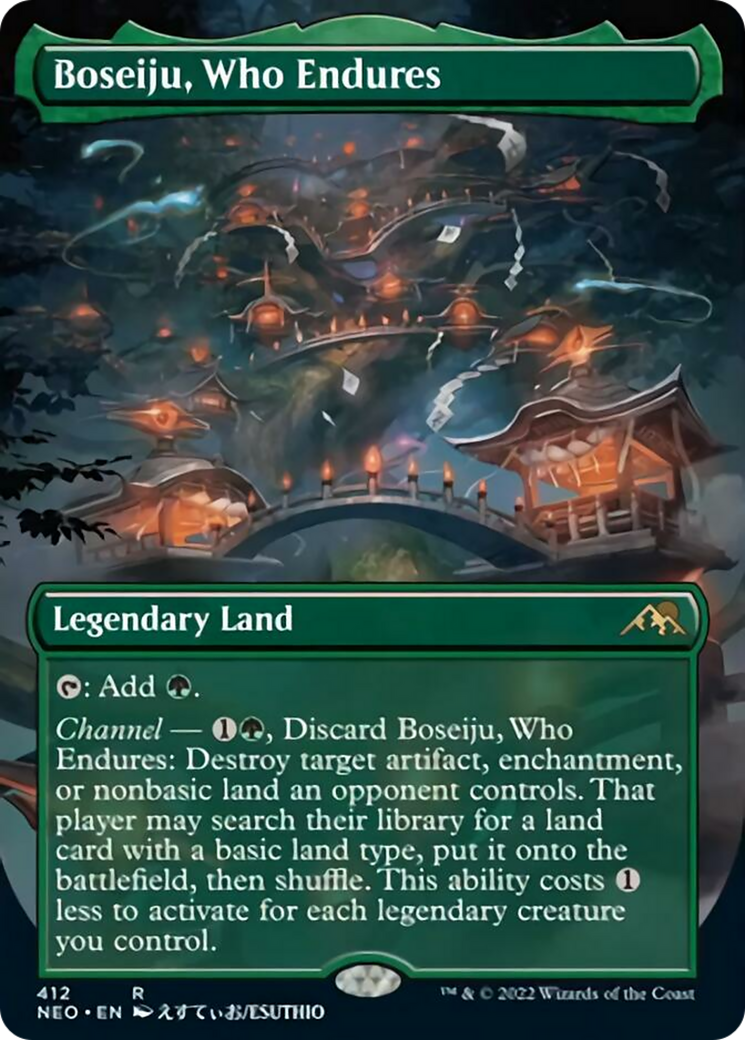 Boseiju, Who Endures (NEO-412) - Kamigawa: Neon Dynasty (Borderless) Foil