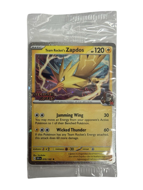 SEALED Team Rocket's Zapdos (Destined Rivals Stamped) - 070/182