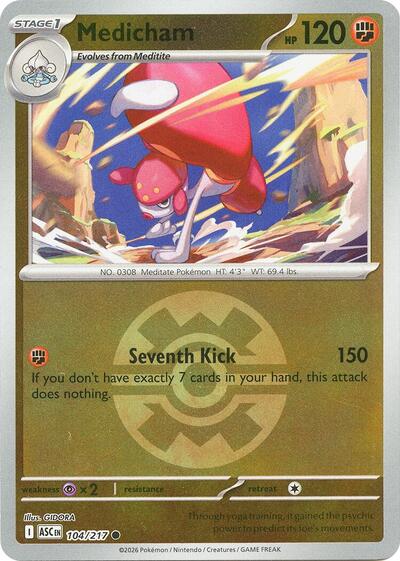 Medicham - Quick Ball - 104/217 - Common [me025-104] [Reverse Holo]