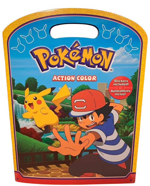 Pokemon Action Color IMAGINE Coloring + Activity Book with Vintage Stickers