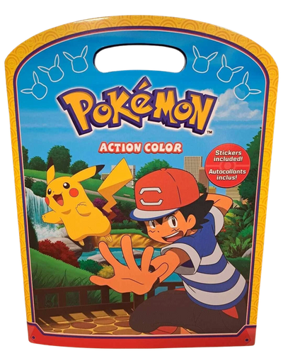 Pokemon Action Color IMAGINE Coloring + Activity Book with Vintage Stickers