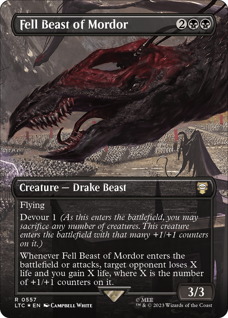 Fell Beast of Mordor (LTC-557) - Tales of Middle-earth Commander (Borderless) Foil