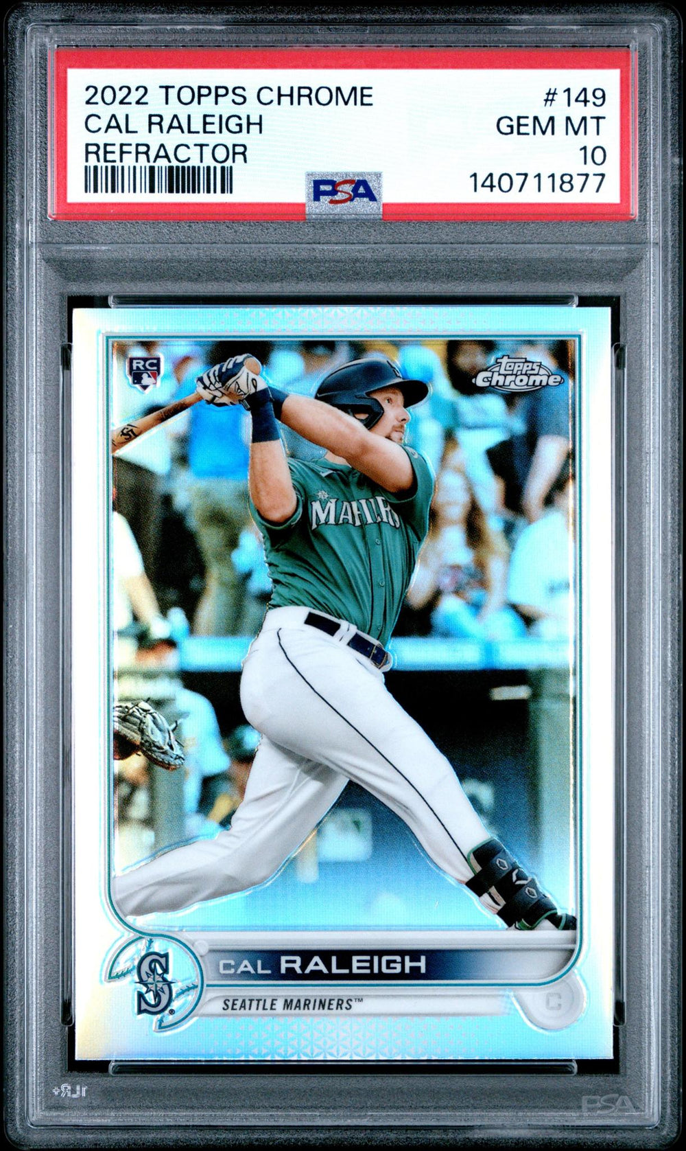 2022 Topps Chrome Cal Raleigh #149 Rookie Refractor PSA 10