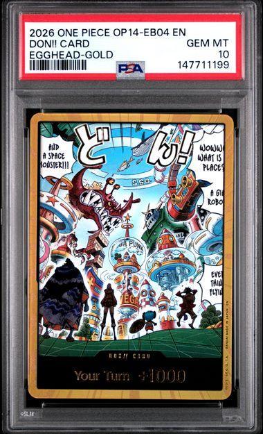 2026 ONE PIECE OP14-EB04-THE AZURE SEA'S SEVEN DON!! CARD EGGHEAD-GOLD PSA 10