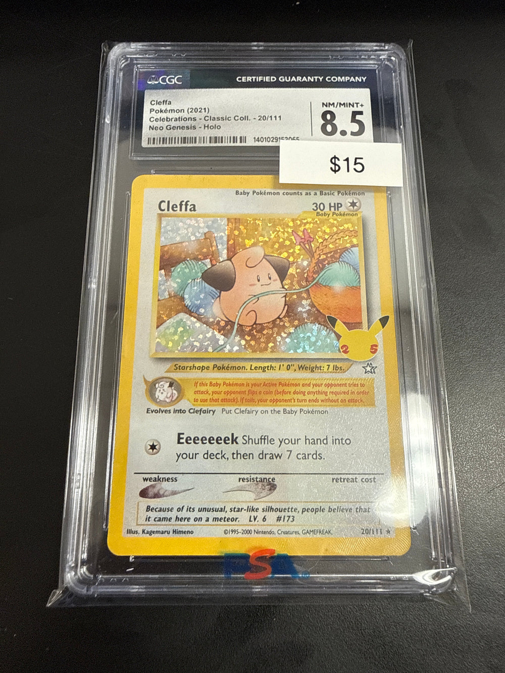 Pokemon Cleffa Holo 25th #20/111 CGC 8.5