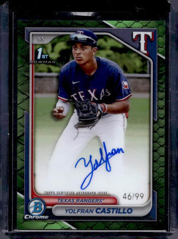 2024 Bowman Chrome Yolfran Castillo #CPA-YC Autograph Reptillian Green /99