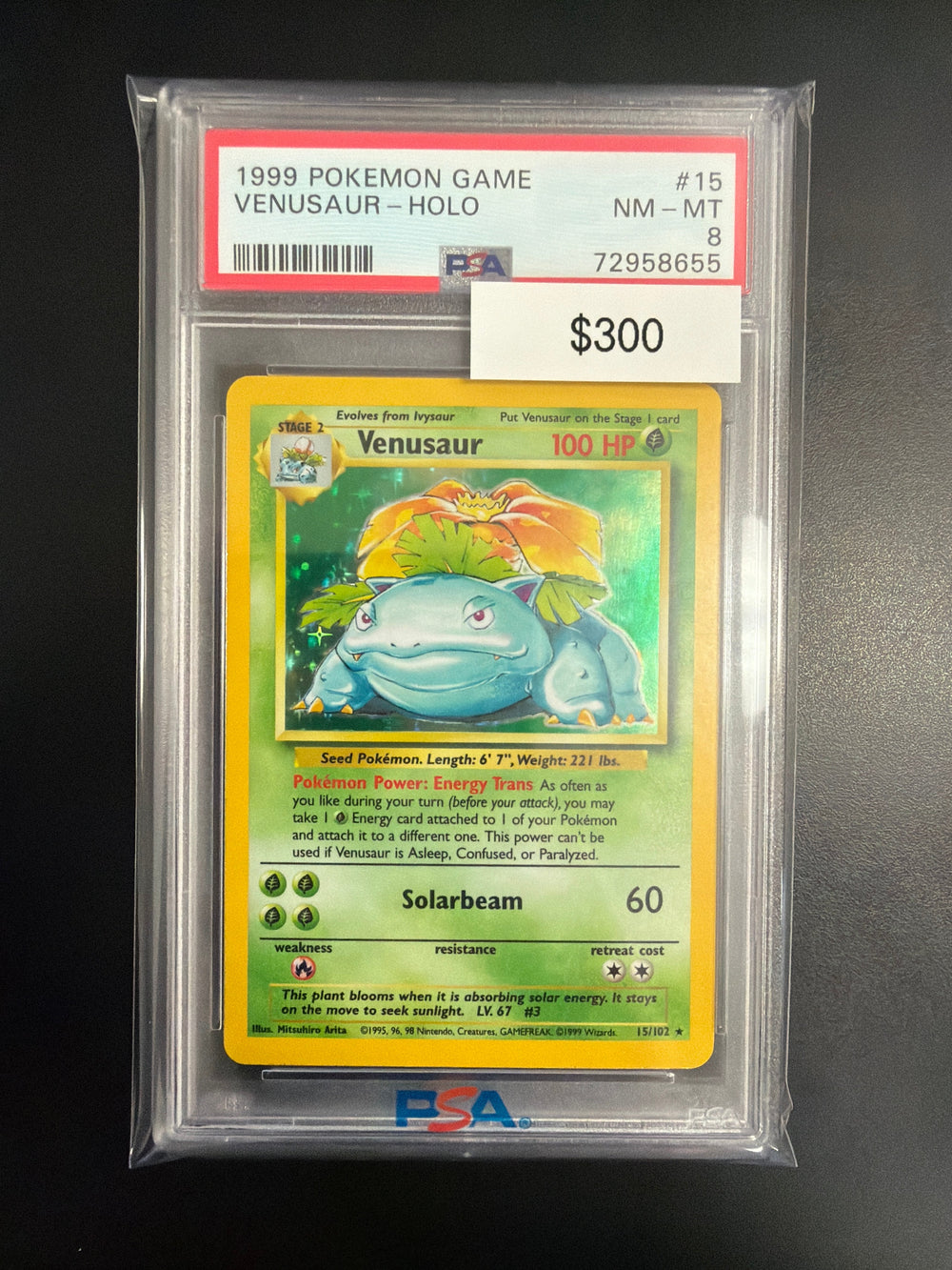 Pokemon Base Set Venusaur #15/102 PSA 8
