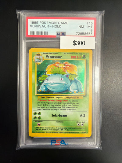 Pokemon Base Set Venusaur #15/102 PSA 8