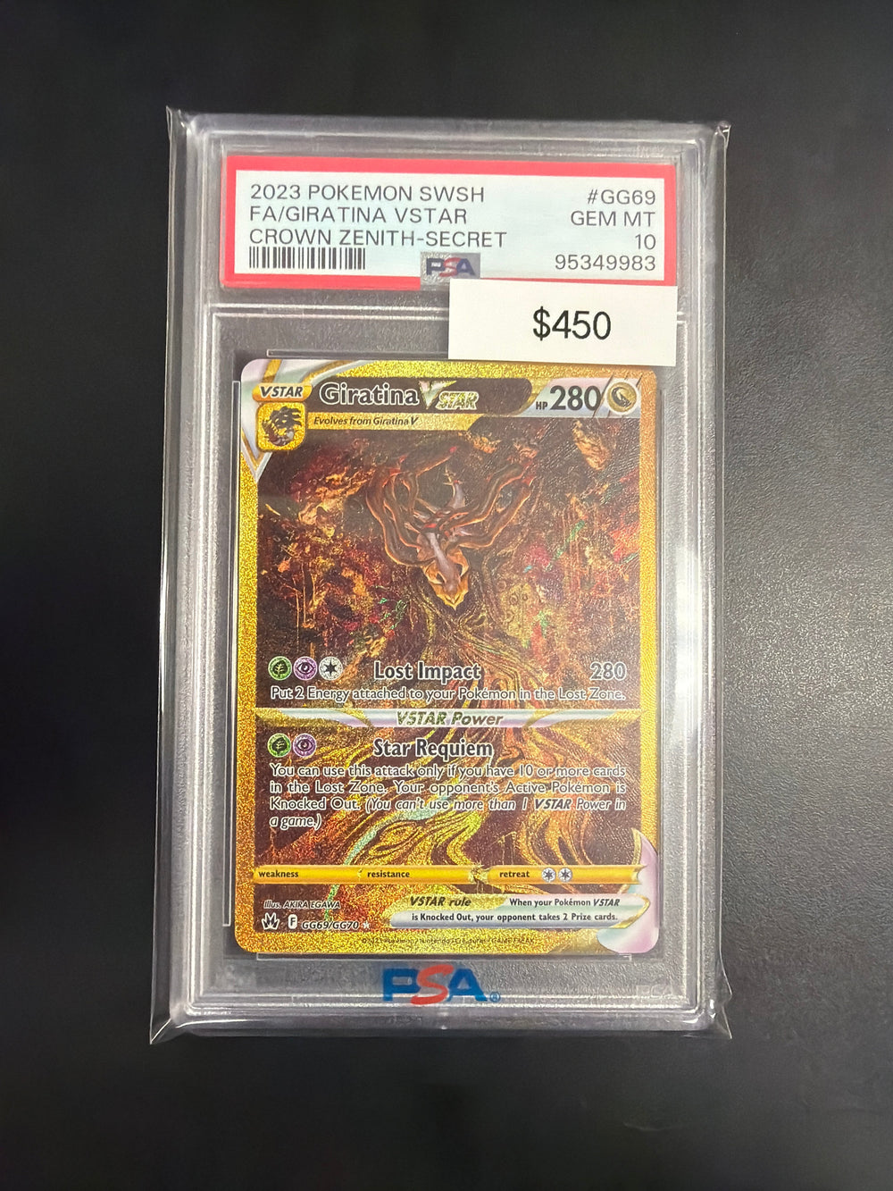 Pokemon Giratina VSTAR Crown Zenith #GG69 PSA 10