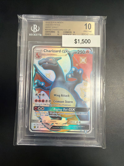 Pokemon Hidden Fates Charizard GX #SV49 BGS Prestine 10