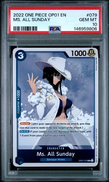 2022 ONE PIECE OP01-ROMANCE DAWN 079 MS. ALL SUNDAY PSA 10