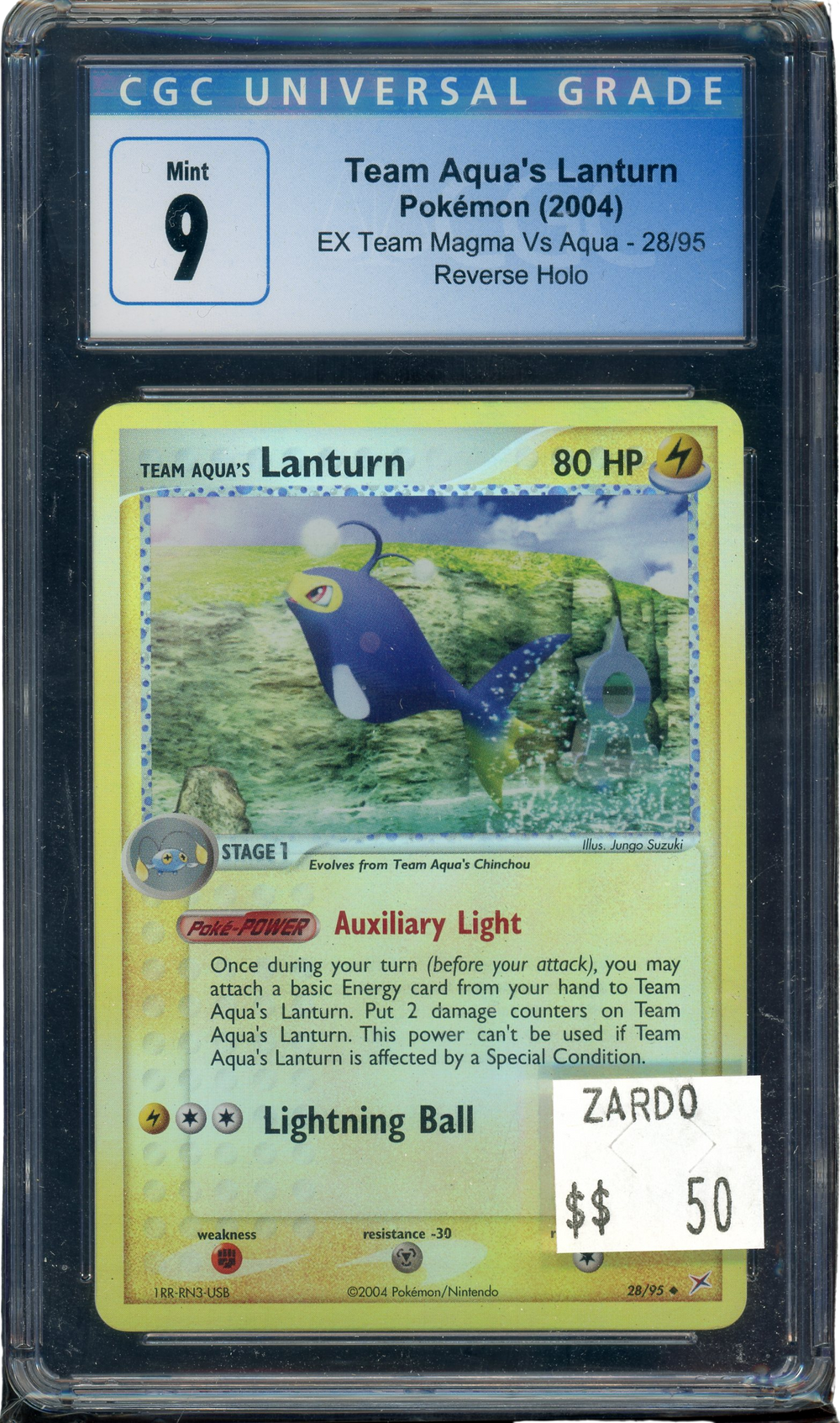 CGC 9 TEAM AQUA'S LANTURN REVERSE HOLO