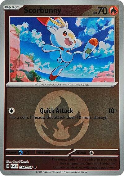 Scorbunny - Energy Symbol Pattern - 036/217 - Common [me025-036] [Reverse Holo]