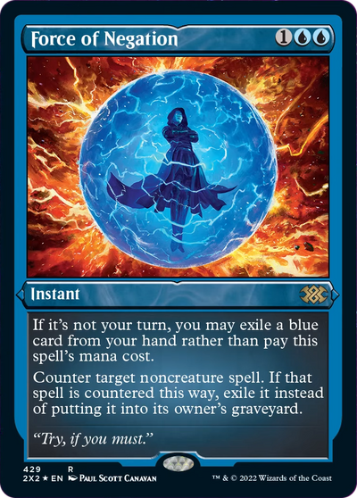 Force of Negation (2X2-429) - Double Masters 2022 Etched Foil