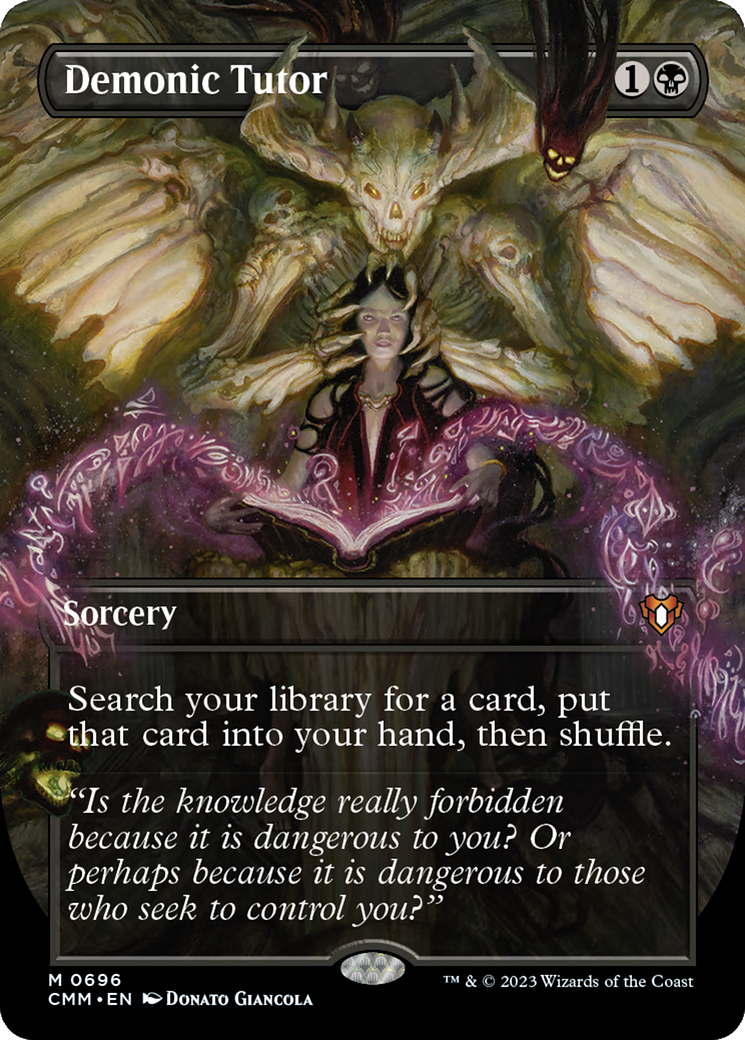 Demonic Tutor (CMM-696) - Commander Masters (Borderless)
