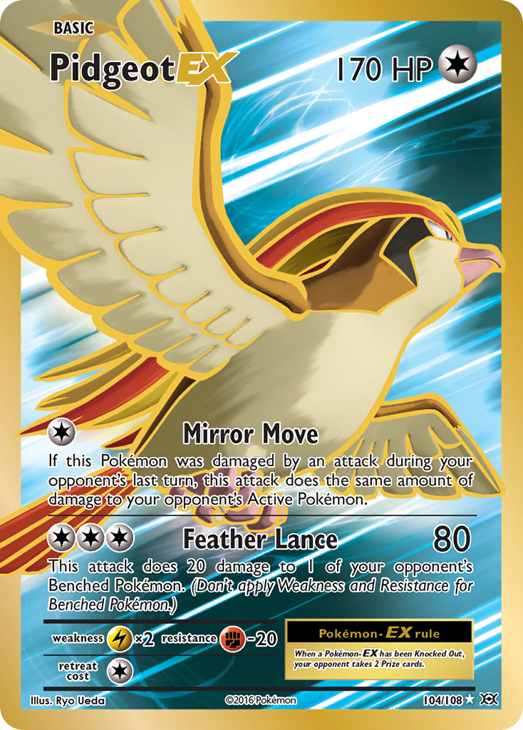 Pidgeot Ex 104 108 Evolutions Holofoil