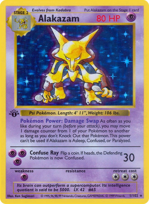 Alakazam - 001/102 - (Base Set (Shadowless))
