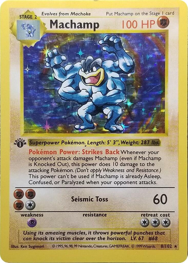 Machamp - 8/102 (Base Set Shadowless) - 008/102 - (Deck Exclusives)