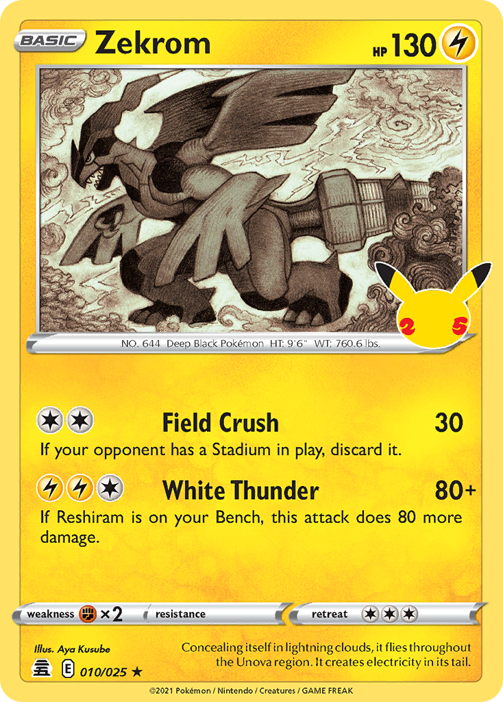 Zekrom 10 25 Celebrations Holofoil