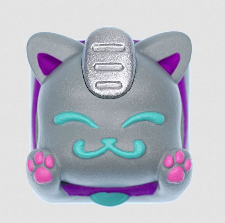 Hot Keys Project HKP Lucky Cat Grey Artisan Keycap