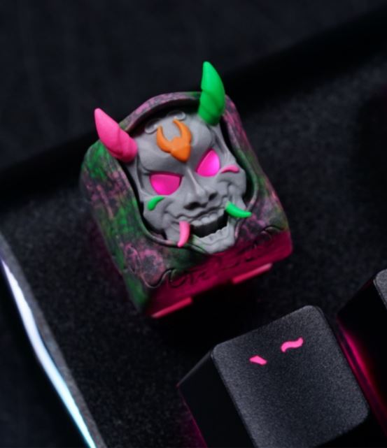 Hot Keys Project HKP Hannya Pink Green Artisan Keycap
