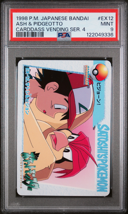 PSA 9 ASH & PIDGEOTTO CARDDASS VENDING SER. 4