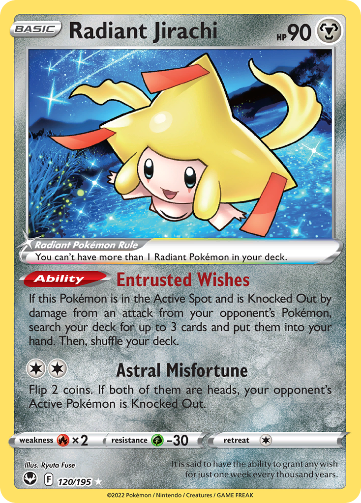 Radiant Jirachi 120 195 Silver Tempest Holofoil