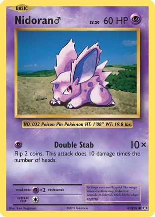 Nidoran M (43/108) - XY  Evolutions Reverse Holofoil