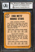 Mets Nolan Ryan "Stat" Signed 1968 Topps #177 Rookie Card Auto Grade 10 BAS Slab