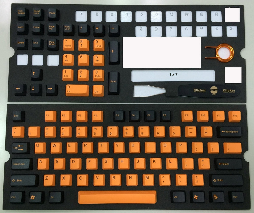 Tai-Hao Orange & Black 104 Key Double Shot PBT Keycap Set