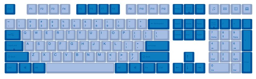 Varmilo Blue / Light Blue 108 Key Varmilo Profile Dye Sub PBT Keycap Set