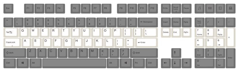 Varmilo Crystallized White / Grey 108 Key Varmilo Profile Dye Sub PBT Keycap Set