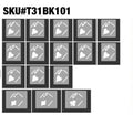 Tai-Hao Black Playing Cards 16-Key Cubic Profile Double Shot ABS Translucent Keycap Set