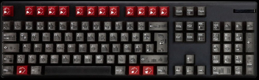 Tai-Hao Red Playing Cards 16-Key Cubic Profile Double Shot ABS Translucent Keycap Set