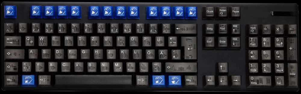 Tai-Hao Blue Playing Cards 16-Key Cubic Profile Double Shot ABS Translucent Keycap Set