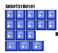 Tai-Hao Blue Playing Cards 16-Key Cubic Profile Double Shot ABS Translucent Keycap Set