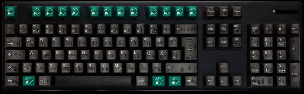 Tai-Hao Green Playing Cards 16-Key Cubic Profile Double Shot ABS Translucent Keycap Set