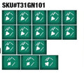 Tai-Hao Green Playing Cards 16-Key Cubic Profile Double Shot ABS Translucent Keycap Set