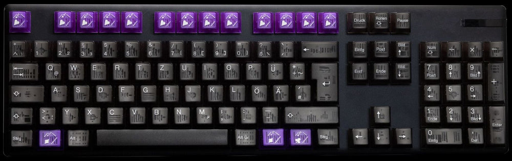 Tai-Hao Purple Playing Cards 16-Key Cubic Profile Double Shot ABS Translucent Keycap Set