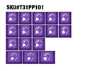 Tai-Hao Purple Playing Cards 16-Key Cubic Profile Double Shot ABS Translucent Keycap Set