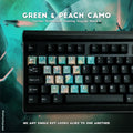 Tai-Hao Green & Peach Camo 23 Key OEM Profile TPR Rubberized Gaming Backlit Keycap Set