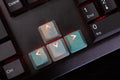 Tai-Hao Green & Peach Camo 23 Key OEM Profile TPR Rubberized Gaming Backlit Keycap Set
