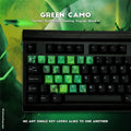 Tai-Hao Green Camo 23 Key OEM Profile TPR Rubberized Gaming Backlit Keycap Set