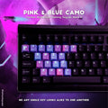 Tai-Hao Pink & Blue Camo 23 Key OEM Profile TPR Rubberized Gaming Backlit Keycap Set