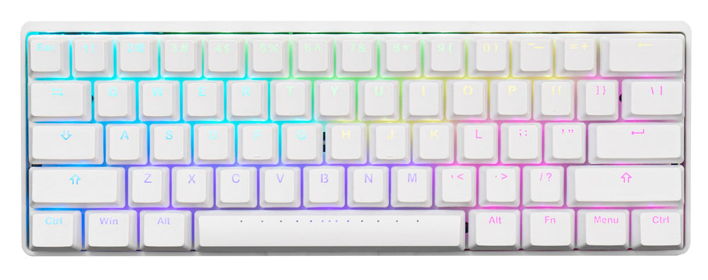 Vortex New POK3R White Aluminum 60% RGB Double Shot PBT Mechanical Keyboard