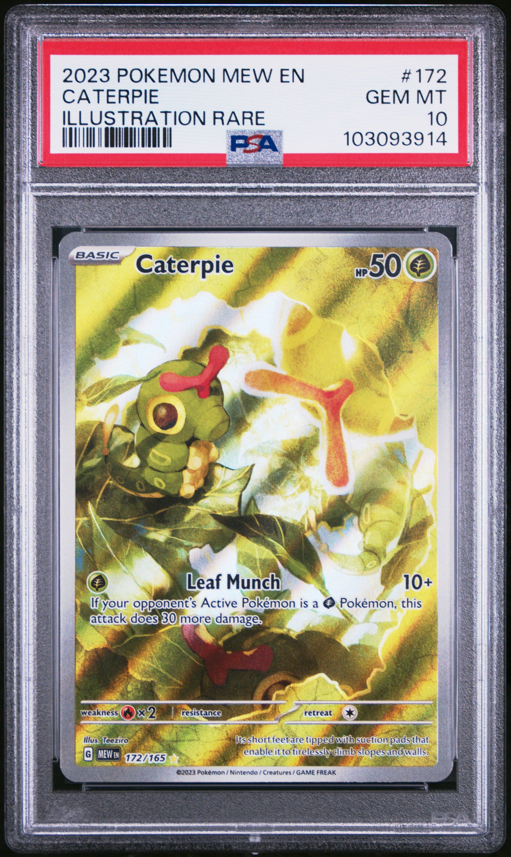2023 POKEMON MEW EN-151 #172 CATERPIE ILLUSTRATION RARE