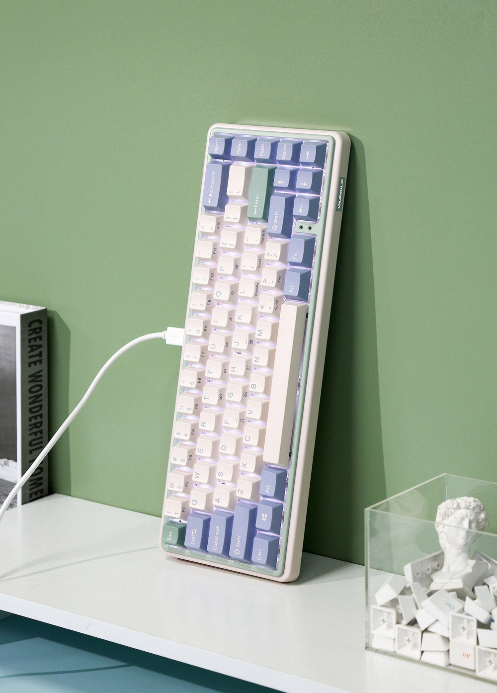 Varmilo Minilo VXH67 Eucalyptus 65% Wired Hotswap White LED Keyboard
