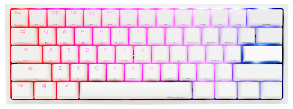 Ducky One 2 Mini Pro Pure White RGB LED 60% Double Shot PBT Mechanical Keyboard