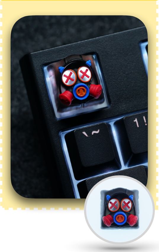 Hot Keys Project HKP Specter Crosseyes Translucent Black Artisan Keycap