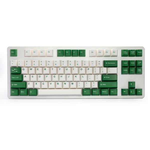 Tai-Hao Green & White 116 Key Cubic Profile Double Shot ABS Keycap Set